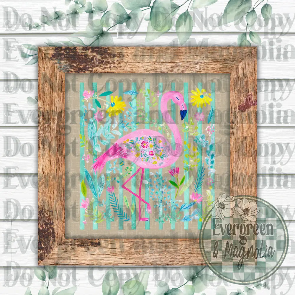 Floral flamingo