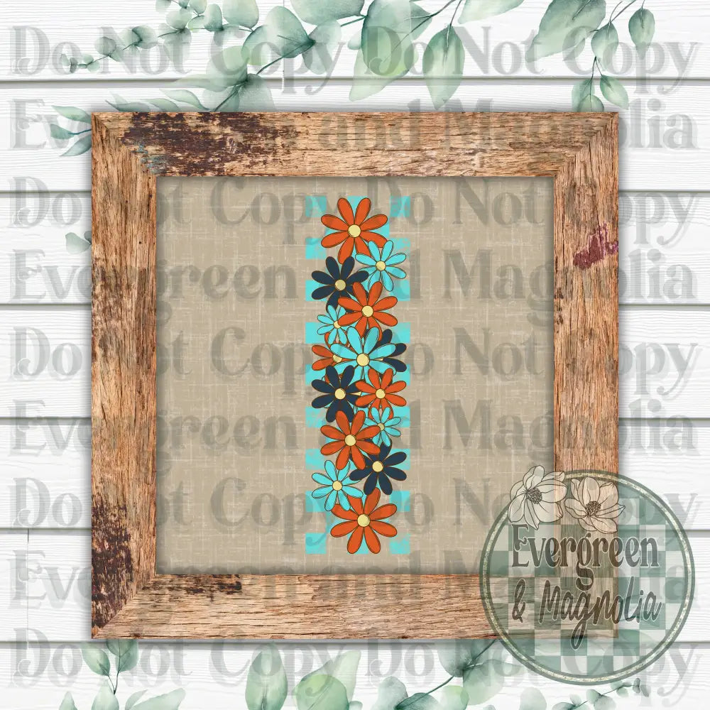Floral motherhood turquoise and orange sleeve