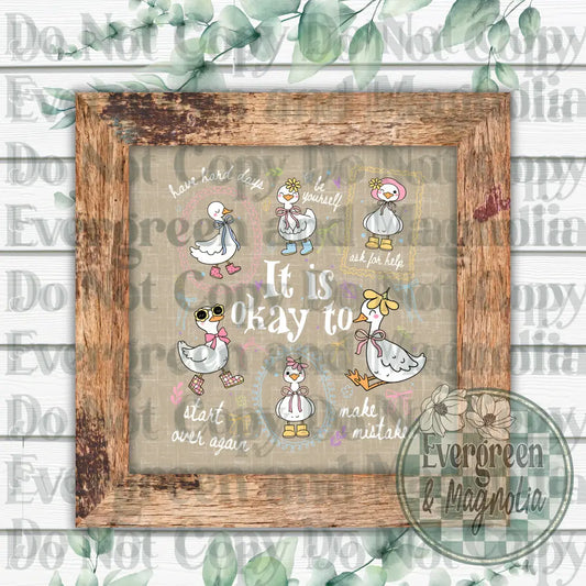 It's okay to geese (white)
