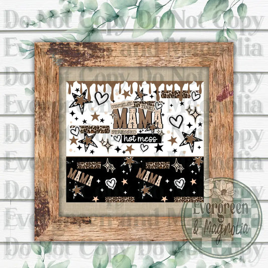 Hot mess mama brown skinny decal