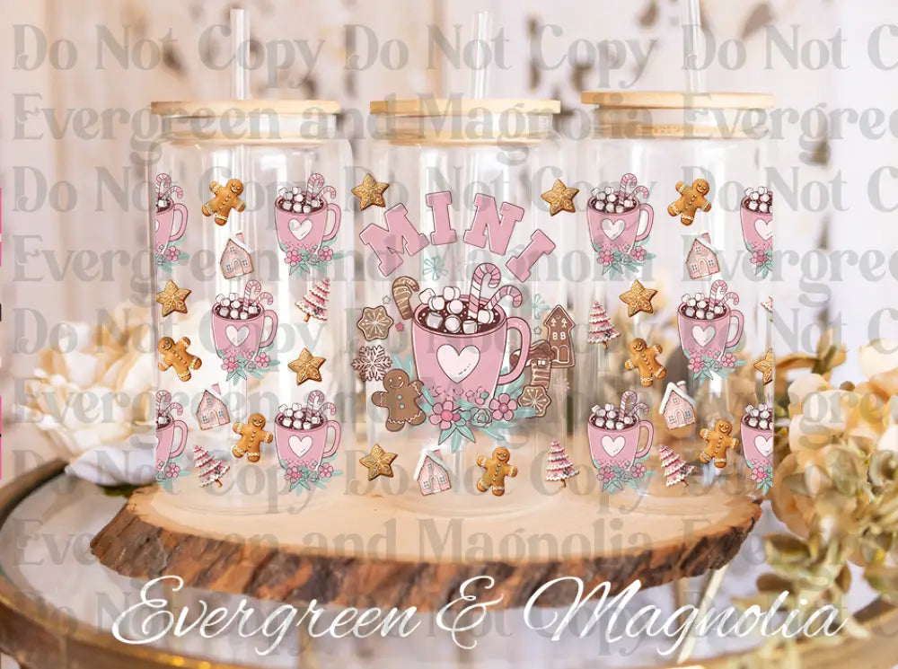 mini christmas glass can