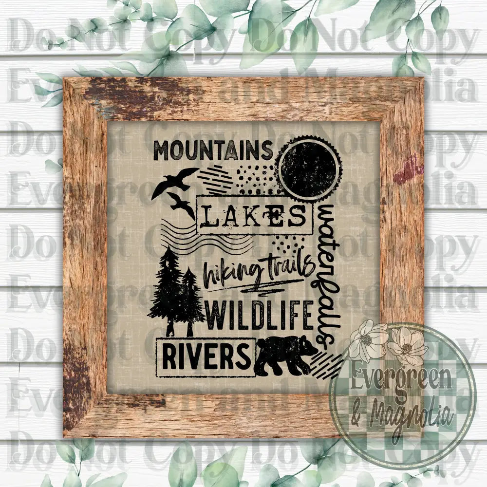 Outdoor Collage (Black)