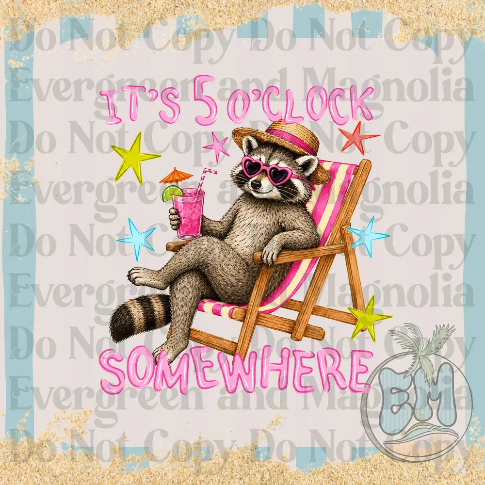 5'oclock somewhere raccoon