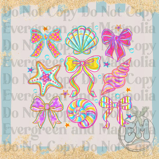 Seashell bows collage