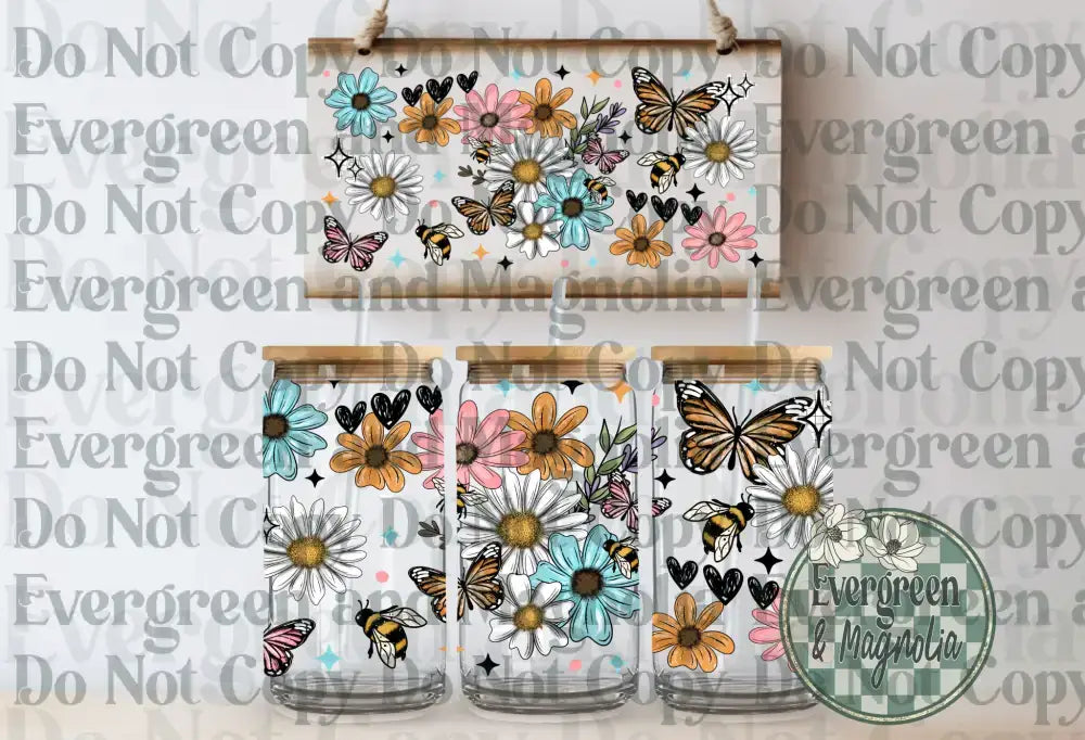 Spring flowers & butterflies