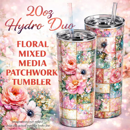 20oz Skinny Duo Hydro Floral Mixed Media Tumbler 4.14.26