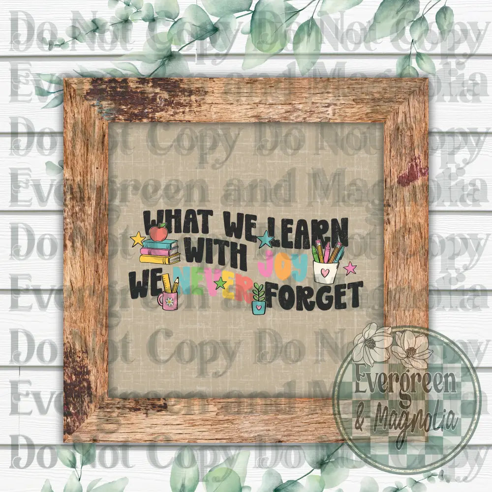 What we learn with joy