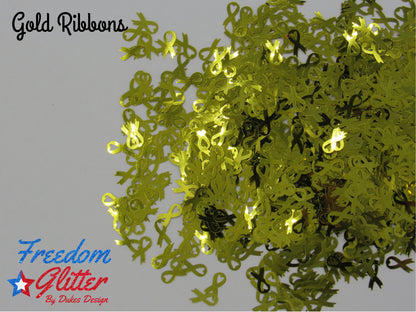 Gold Ribbons (Shape Glitter)