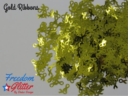 Gold Ribbons (Shape Glitter)