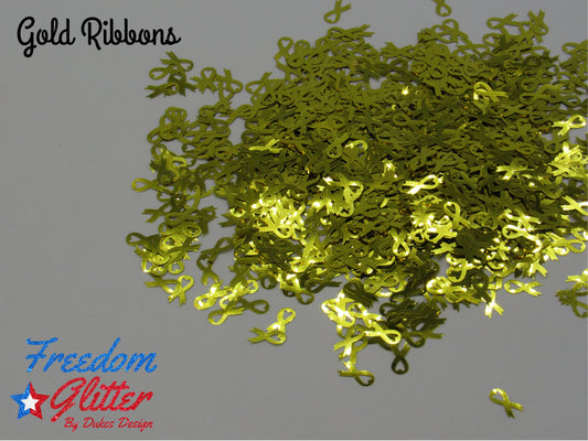 Gold Ribbons (Shape Glitter)